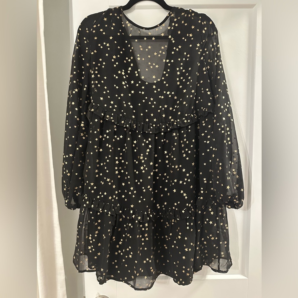 ASOS Black and Gold Star Dress